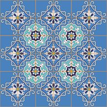 Aqua Moroccan Tile Wallpaper
