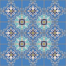 Aqua Moroccan Tile Wallpaper