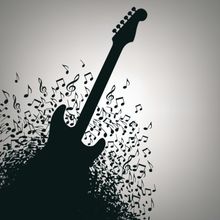 Guitar And Music Note Wall Mural