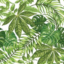 Tropical Green Leaf Pattern Wallpaper