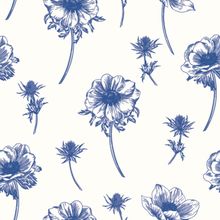 Anemones Flowers Seamless Pattern Wallpaper