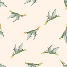 Green Pterodactyl Pattern Wallpaper