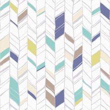 Colorful Hand Drawn Herringbone Pattern Wallpaper