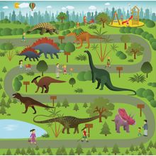 Dinosaur Park In The City Wall Mural