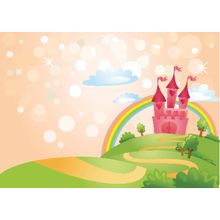 Princess Castle With Rainbow Wallpaper Mural
