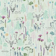 Wildflowers and Wildlife Pattern Wallpaper