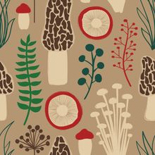 Retro Fungi Pattern Wallpaper