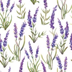 Watercolor Lavender Pattern Wallpaper