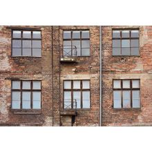 Old Brick Wall With Windows Wall Mural