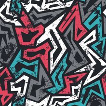 Grunge Graffiti Tessellation Mural Wallpaper