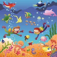 Under The Sea Cartoon Wall Mural