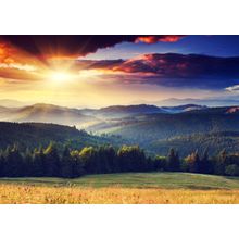 Majestic Mountain Sunset Wall Mural