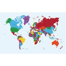 Colorful World Map Wall Mural