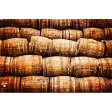 Stacked Pile of Old Whiskey And Wine Barrels Wallpaper Mural
