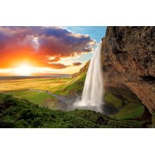 The Seljalandsfoss Waterfall In Iceland Mural Wallpaper