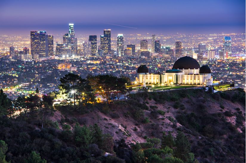 Griffith-Osbervatory-and-Downtown-Los-Angeles-Wallpaper-Mural