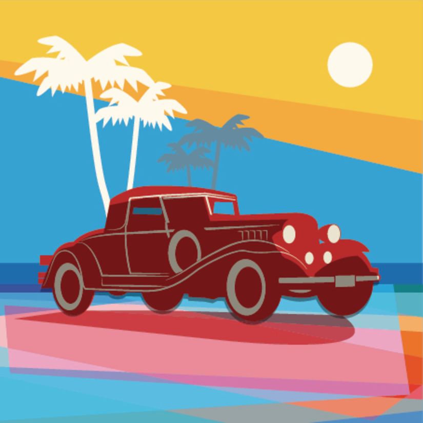 Retro-Beach-Car-Wall-Mural