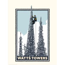 Watts Tower Climber Wall Mural