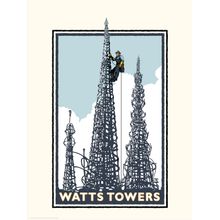 Watts Tower Climber Mural Wallpaper