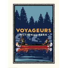 National Parks Voyageurs Canoe Mural Wallpaper