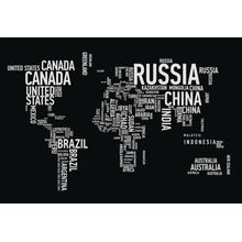 World Map Wordcloud Wall Mural