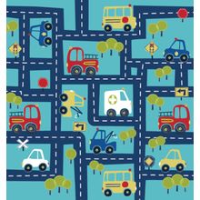 Bumper-2-Bumper Busy Streets - Dark Blue Wall Mural