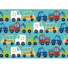 Bumper-2-Bumper Traffic Jam - Light Blue Wall Mural