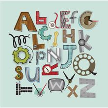 Robot Alphabet Wall Mural