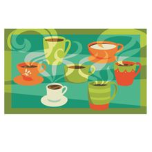 Coffee Mugs Wall Mural