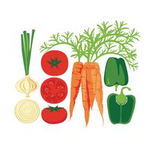 Modern Veggies - White Wall Mural