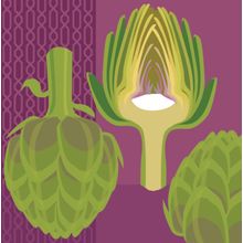 Modern Fruits & Veggies - Artichokes Wall Mural