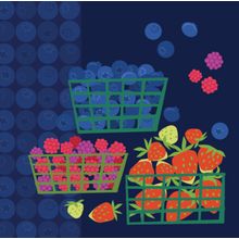 Modern Fruits & Veggies - Berries Wall Mural
