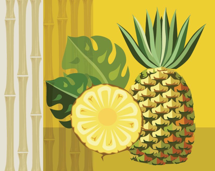 Modern-Fruits-Veggies-Pineapple-Wall-Mural