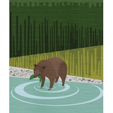 Bear and Fish Wall Mural