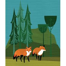 Foxes in The Woods Wallpaper Mural