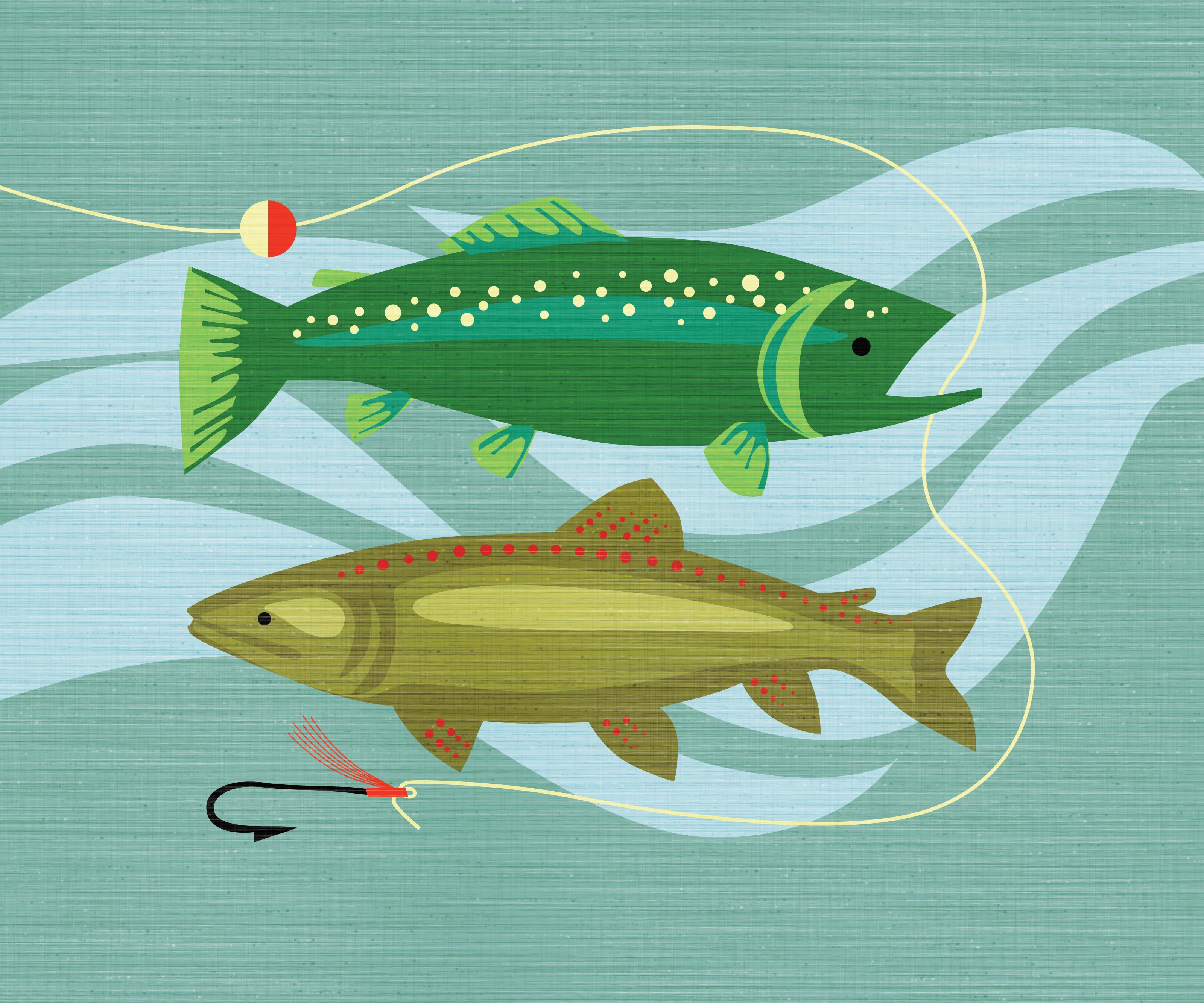 Gone Fishing Mural - Murals Your Way