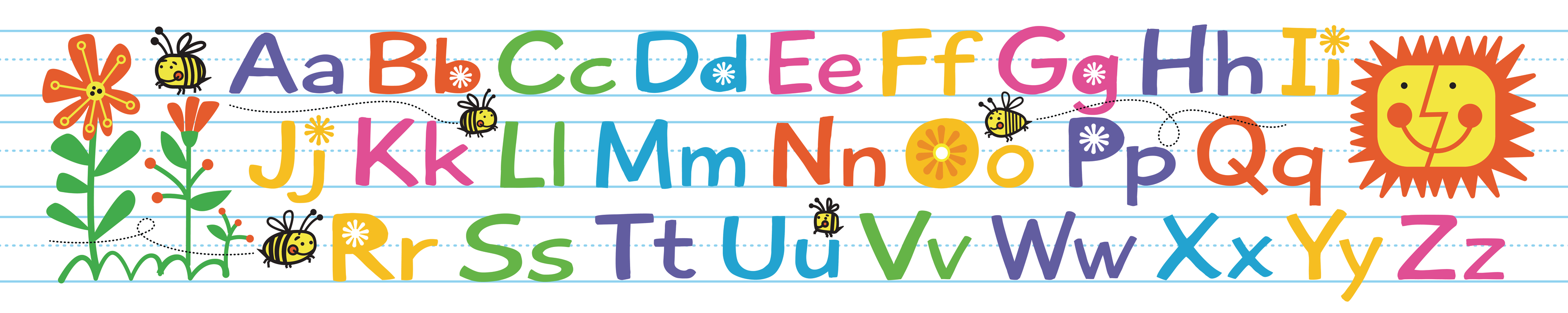 Alphabet Spelling Bees - Panoramic Wall Mural - Murals Your Way