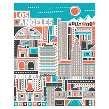 Los Angeles - Silver Mural Wallpaper