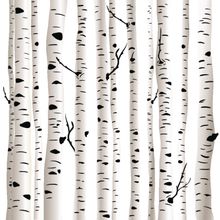 Birch Trees Illustration Wall Mural