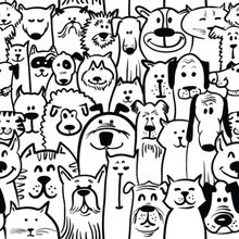 Dog and Cat Doodle Wallpaper