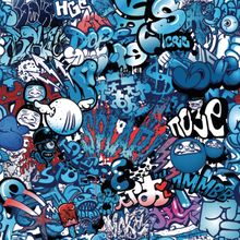 Dope Blue Graffiti Wall Mural