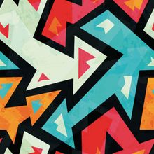 Graffiti Arrows Seamless Pattern With Grunge Effect Wallpaper