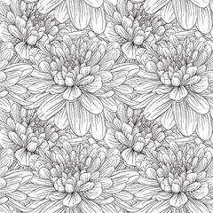 Dahlia Flower Pattern Wallpaper