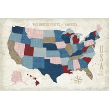 USA Modern Vintage Map Wall Mural
