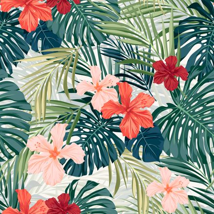 Colorful Hawaiian Hibiscus Wallpaper - Murals Your Way