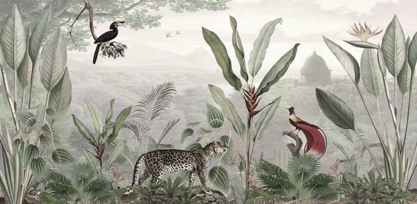 Tropical Leopard Wallpaper, Exclusive Wall Mural – Muros Wallpapers