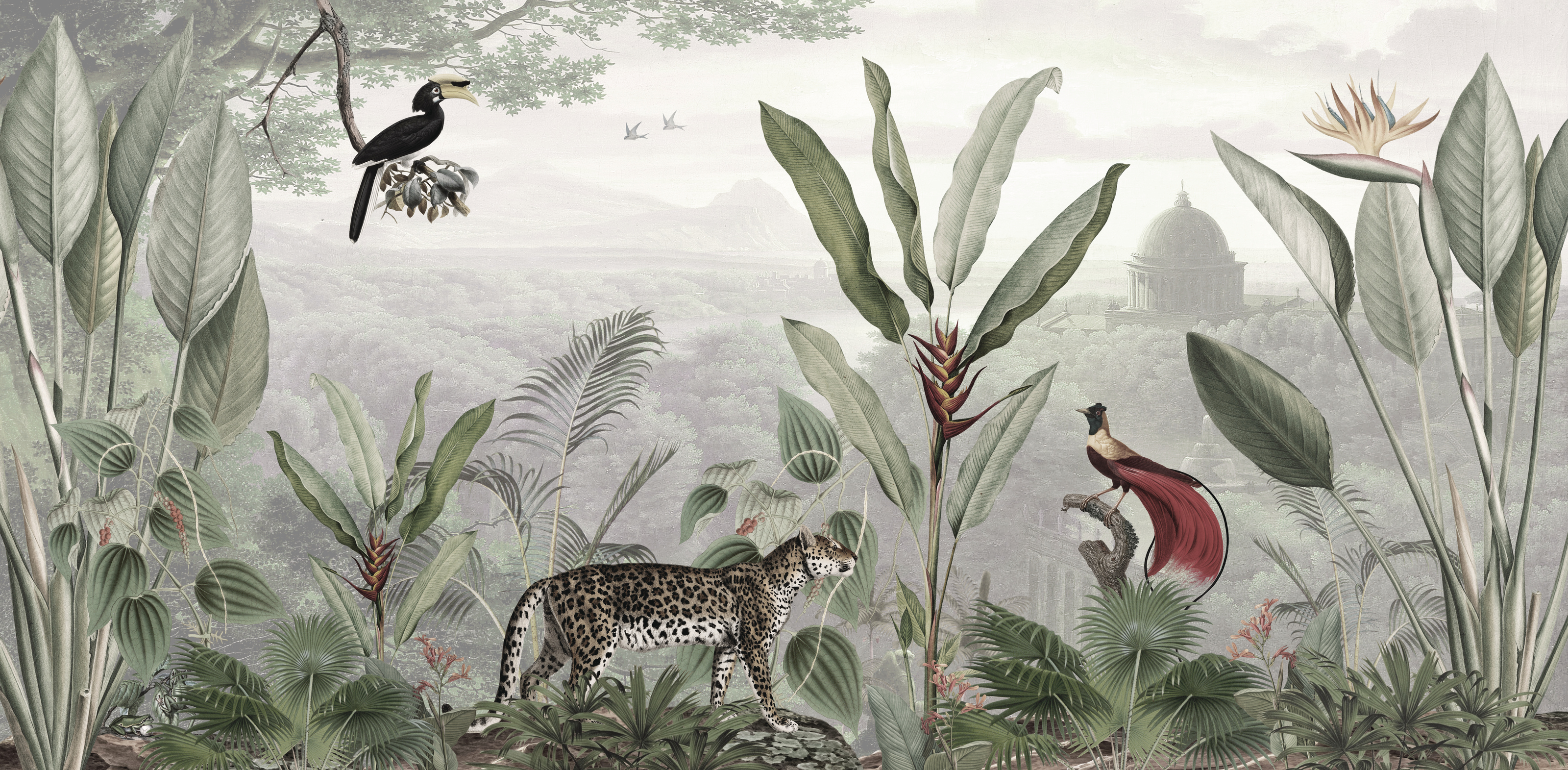Gray Leopard Animal Print Wallpaper Mural