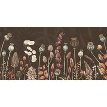 Autumn Flowers - Brown Wall Mural