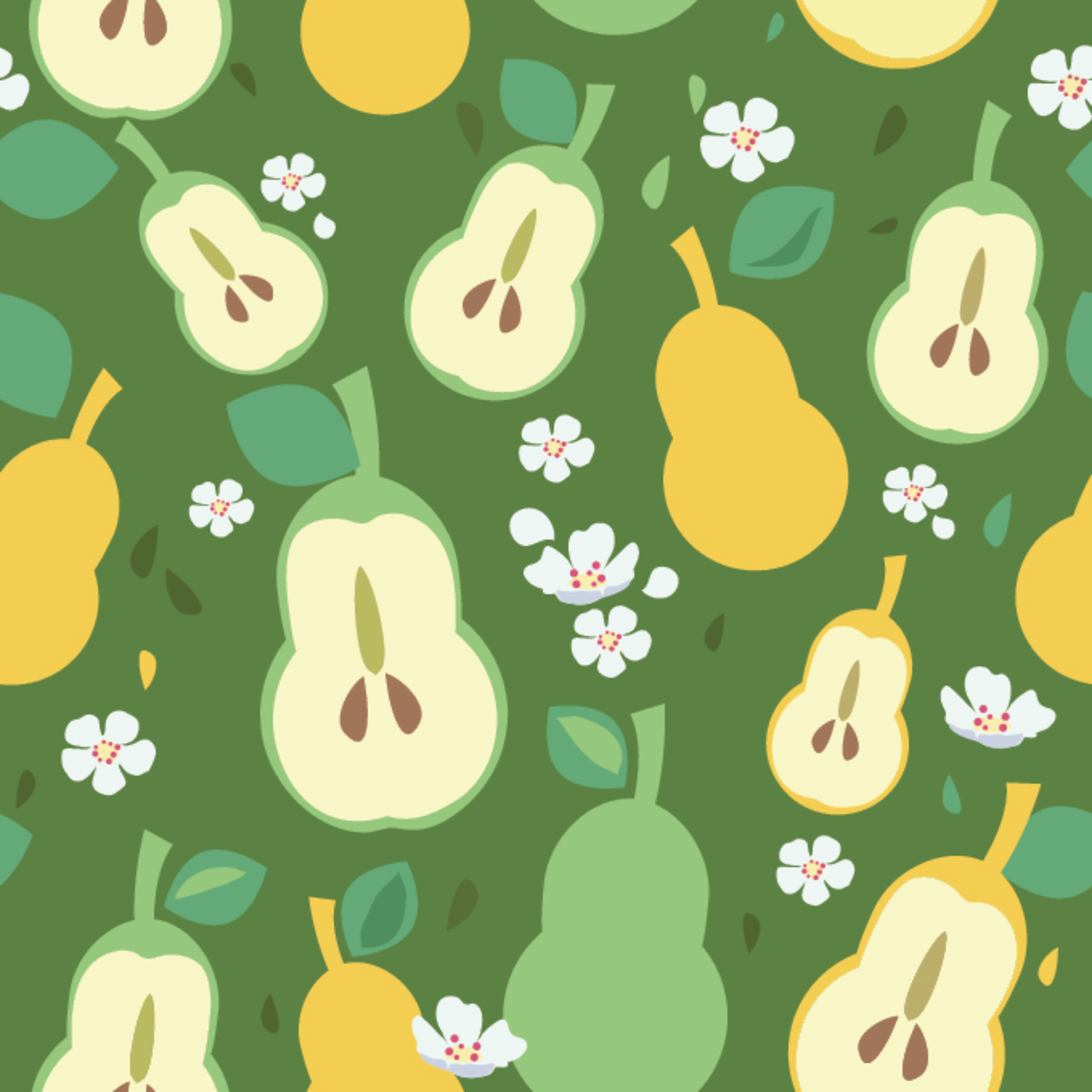 Quite The Pear Pattern Wallpaper - Murals Your Way