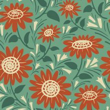 Summer Sunflower Pattern Wallpaper